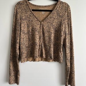 Leopard Print American Eagle Button Up